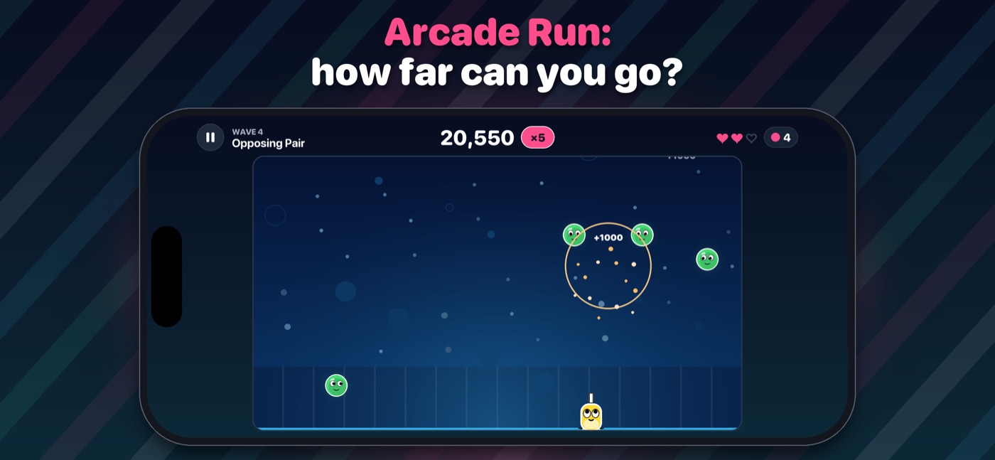 Arcade Run with escalating waves