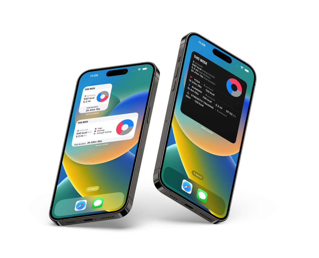 Workout Sum configurable iPhone widgets